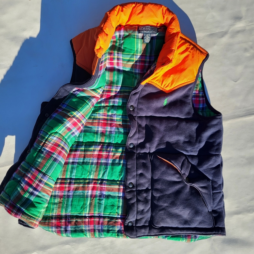 Polo Ralph Lauren Sport Mens Blue Orange Vest